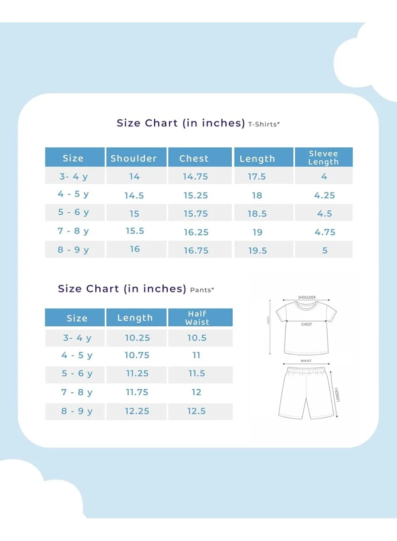 Luay White Boys 100% Cotton T-Shirt & Shorts Set | Summer Casual Outfit for Kids & Toddlers | Soft Breathable Fabric | Cartoon Car Print | Light Blue & Blue for Men | Best Price UAE
