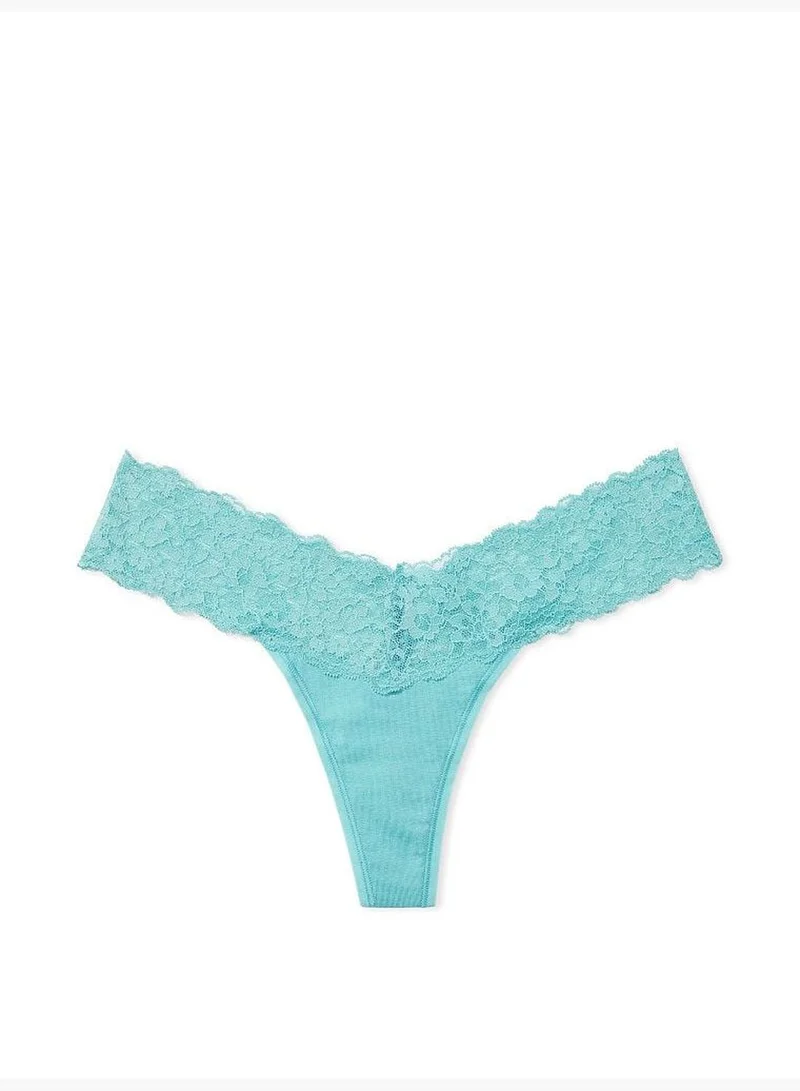 Victoria's Secret Lace-Waist Cotton Thong Panty