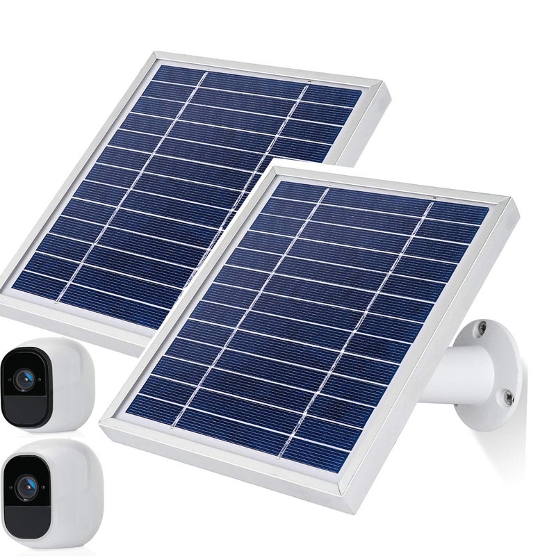 iTODOS Solar Panel Compatible with Arlo Pro and Arlo Pro2 Camera118FT Power Cable and Adjustable Mount2 Pack Silver