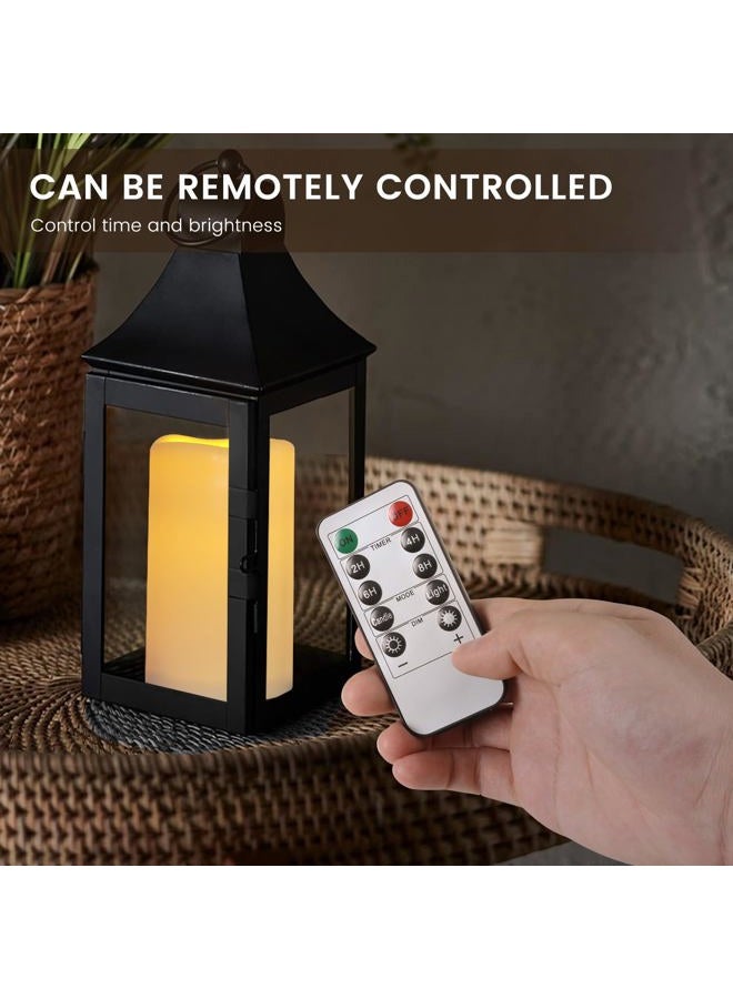 Hanzim Waterpoof Flameless Remote Control Candles 15PACK D3''*H5.5''Battery Operated Flickering LED Pillar Candle,plastic with 10-Key 24Hours Timer for Outdoor/Indoor Home Party Garden Lanterns Porch (Ivory) - Image 4