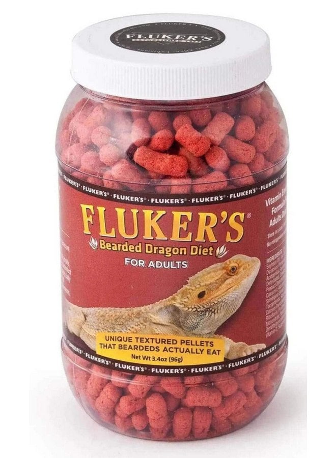 فلكرز طعام Fluker's Bearded Dragon، للتنين الملتحي البالغ، نظام غذائي حبيبي غني بالبروتين والدهون والفيتامينات والمعادن، 3.4 أونصة - Image 1