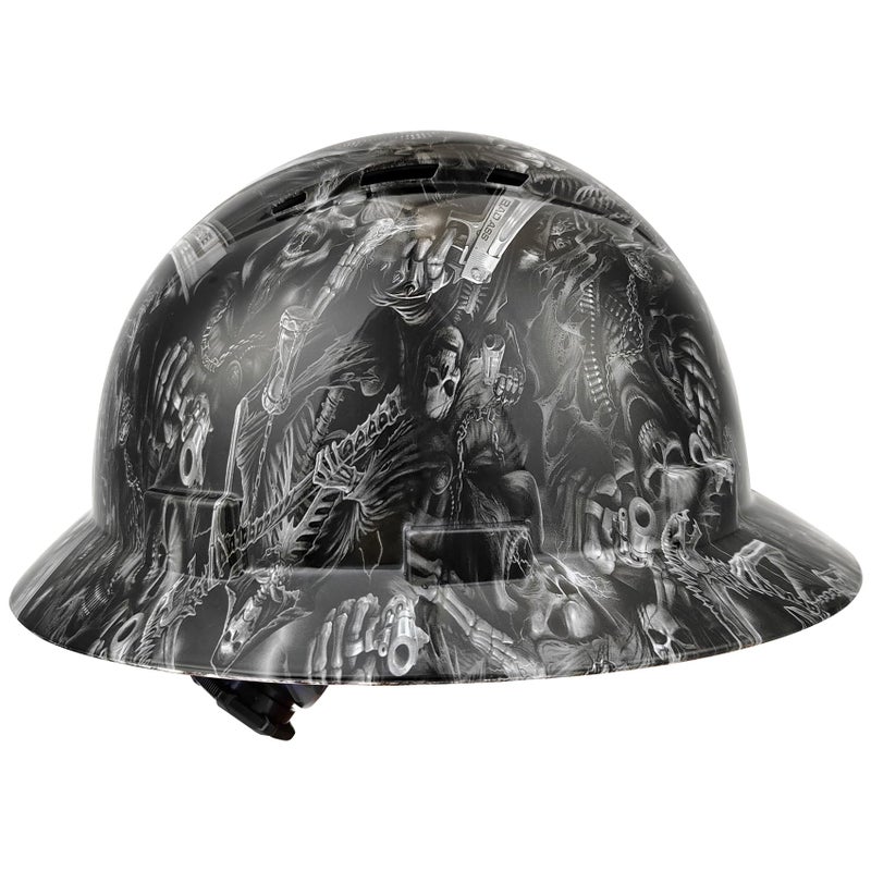 TOKISHI Full Brim Hard Hat - OSHA Safety Helmet Durable Lightweight Carbon Fiber Hard Hat, 6-Point Ratchet Suspension Protective Gear for Men and Women - Image 1