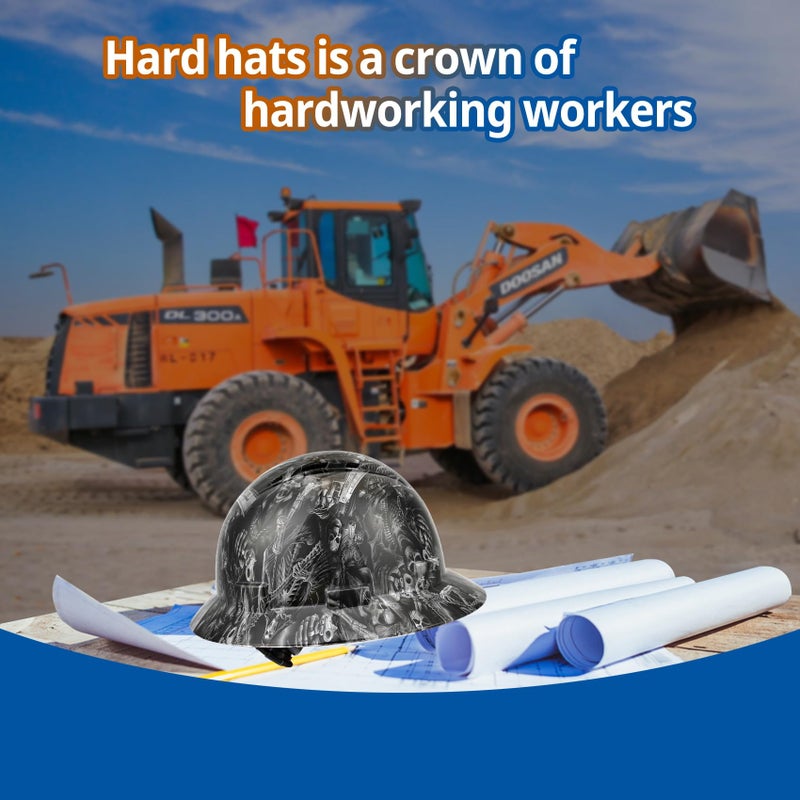 TOKISHI Full Brim Hard Hat - OSHA Safety Helmet Durable Lightweight Carbon Fiber Hard Hat, 6-Point Ratchet Suspension Protective Gear for Men and Women - Image 5