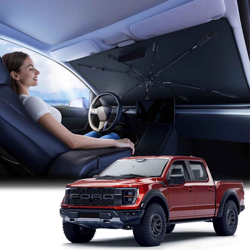 Windshield Sun Shade Umbrella for Ford F-150 - Vinyl Coating Heat Shield - Image 1