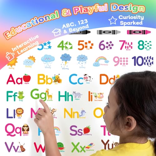 AOWDIAO Learning Wall Decals for Kids - Peel and Stick Alphabet, Numbers, Colors & Animals - Classroom, Nursery and Playroom Educational Decor - Image 3