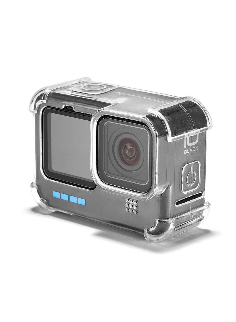 Transparent TPU Cage Frame Housing Protective Case Compatible with Gopro Hero 11/10/9 Action Camera/Anti-drop Shockproof Quad Airbag Bezel Case w/Lens Cover Lanyard - Image 2