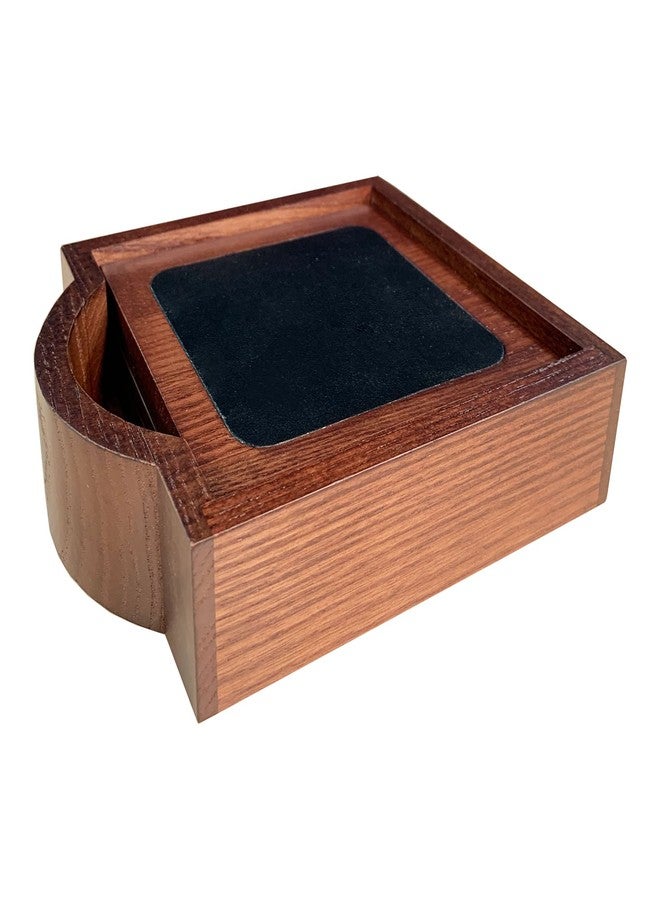 داكاسو طقم قواعد أكواب داكاسو من خشب الجوز والجلد (4 قطع) - Image 2