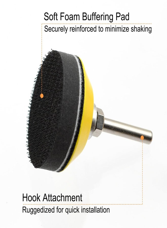 Zalaxt 5 Set 2 Inch Hook & Loop Sanding Pad for Sanding Discs with 1/4 Inches Shank Drill Attachment and Soft Foam Layer Buffering Pad - Image 3