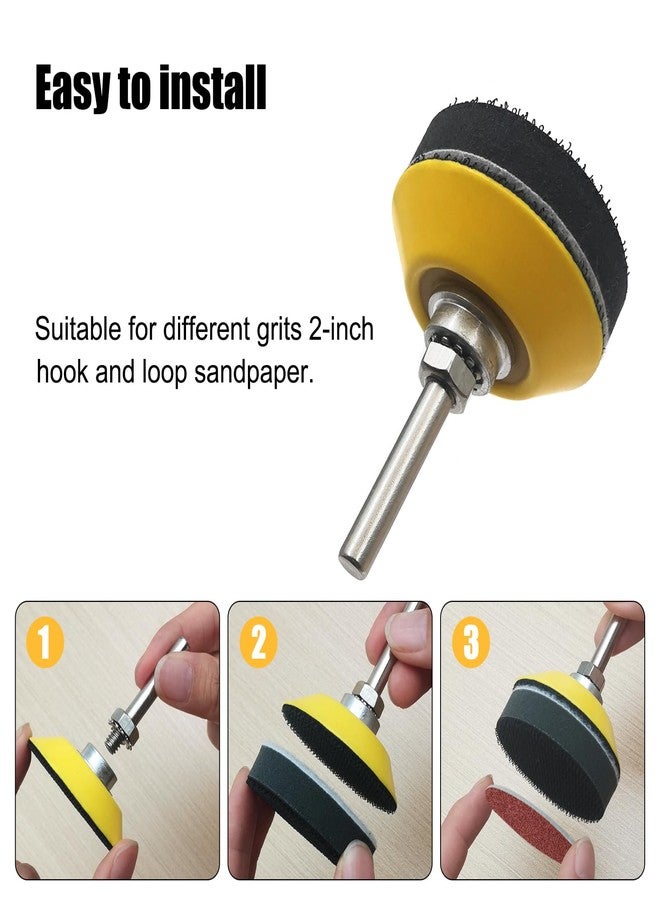 Zalaxt 5 Set 2 Inch Hook & Loop Sanding Pad for Sanding Discs with 1/4 Inches Shank Drill Attachment and Soft Foam Layer Buffering Pad - Image 4