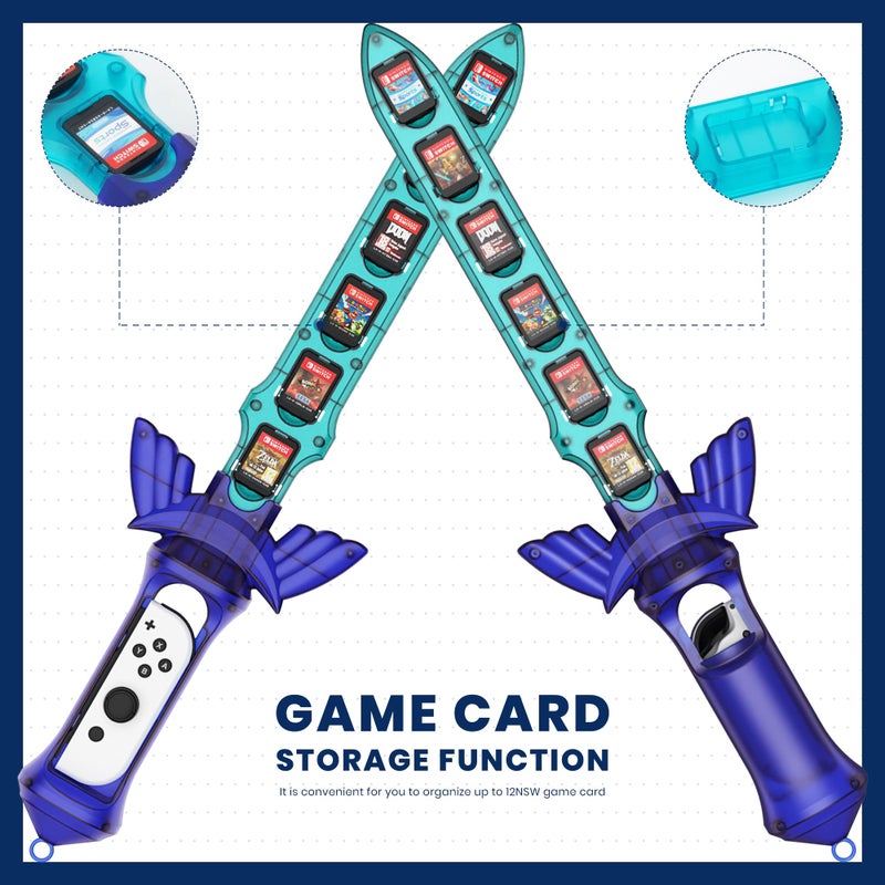 CODOGOY Switch Sword Accessory, CODOGOY Skyward Sword Accessories Compatible with Switch Sports Chambara (Swordplay)/Legend of Zelda: Tears of the Kingdom/Skyward Sword HD,Game Card Storage Function(1 Pack) - Image 2