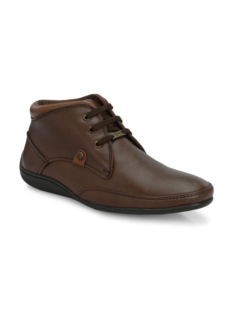 egoss Leather Boots for Men | Genuine Leather | Comfortable & Stylish | Ideal for Office, Casual, Travel & Daily Commute – G-549 | Brown,9 - Image 1