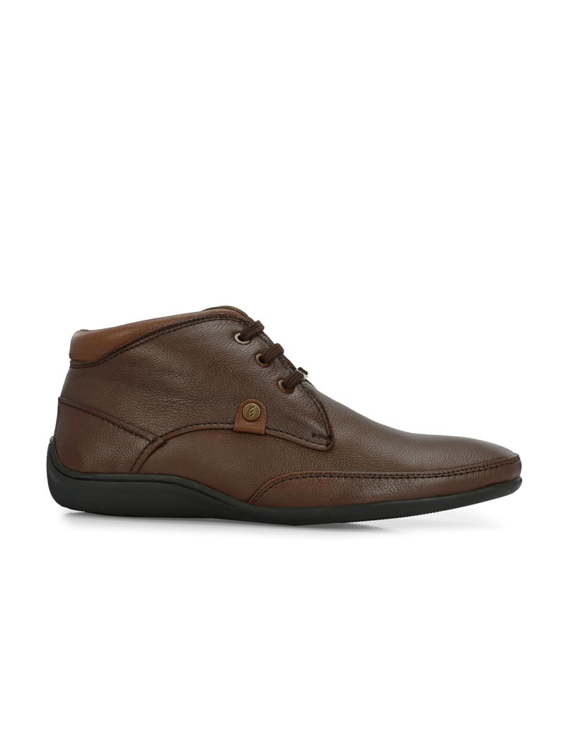 egoss Leather Boots for Men | Genuine Leather | Comfortable & Stylish | Ideal for Office, Casual, Travel & Daily Commute – G-549 | Brown,9 - Image 4