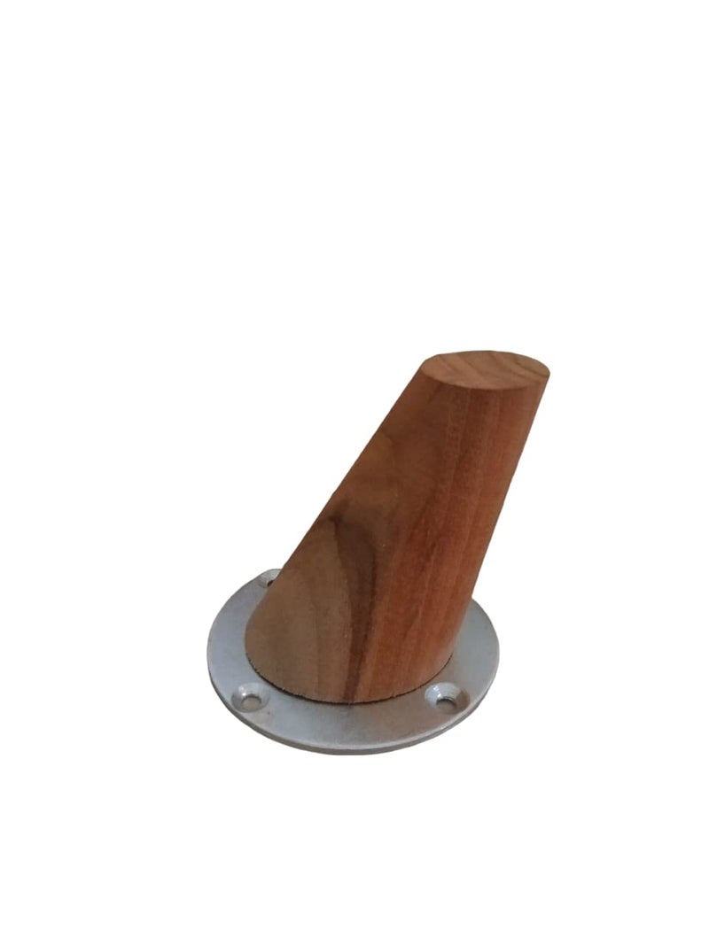 Generic Schola Luxury Natural Wooden Sofa Leg Furniture Leg Sofa Chair Medium 3 Inch Height Cone Shape Set of 4 with Mounting Metal Plate  - Image 3