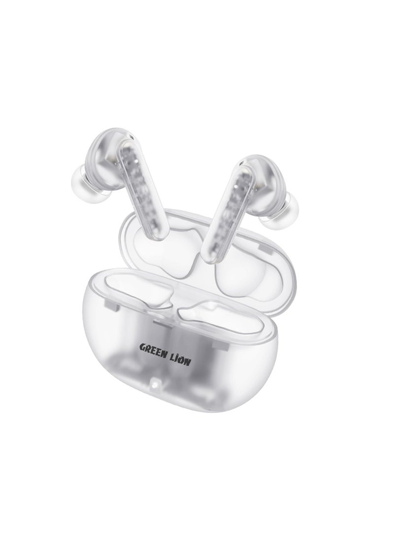 GREEN LION - Transparent Pro 2 Wireless Earbuds /Hands-Free Calls/10M Transmission Range/Multi-Function Touch/V5.3 Bluetooth Version- White - Image 1