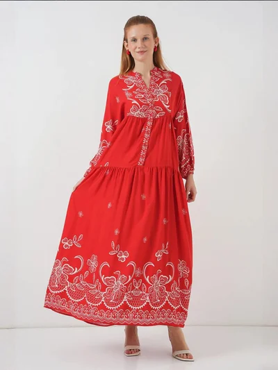 BIG DART BDART Patterned V-Neck Maxi Dress