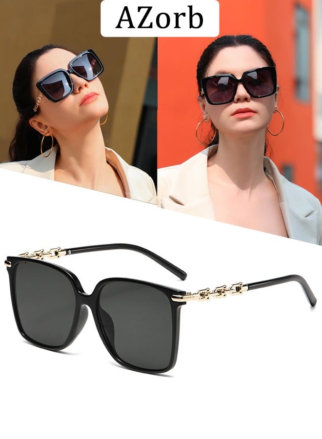 AZorb Sunglasses Women Men Chain Frame Fasion Design Sun Glassess Ladies Mens Square Ladies Men's Sunglass Aesthetic Eyewear UV400 Protection Shades for Outdoor Daily  - Image 1