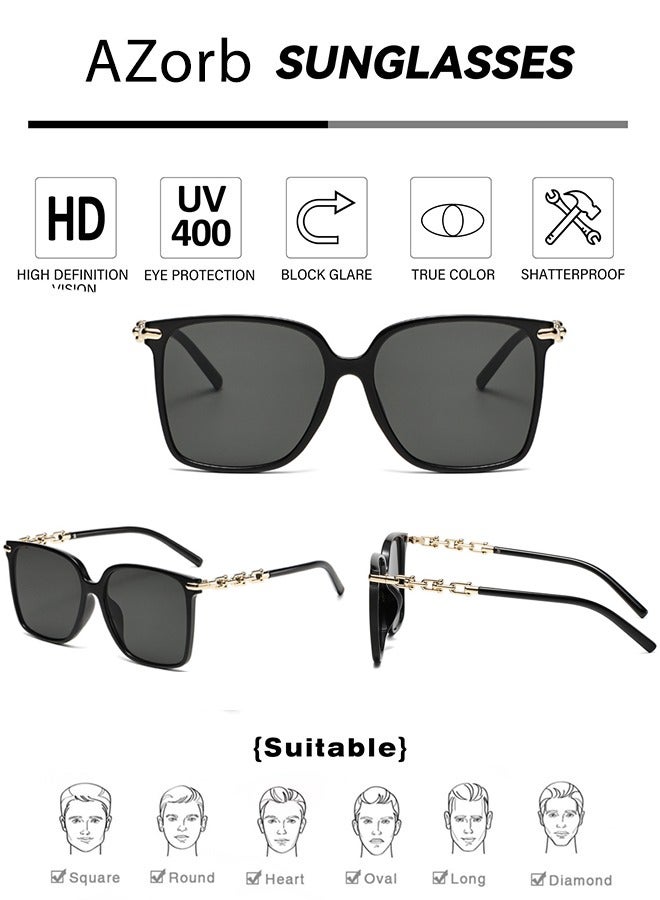 AZorb Sunglasses Women Men Chain Frame Fasion Design Sun Glassess Ladies Mens Square Ladies Men's Sunglass Aesthetic Eyewear UV400 Protection Shades for Outdoor Daily  - Image 5