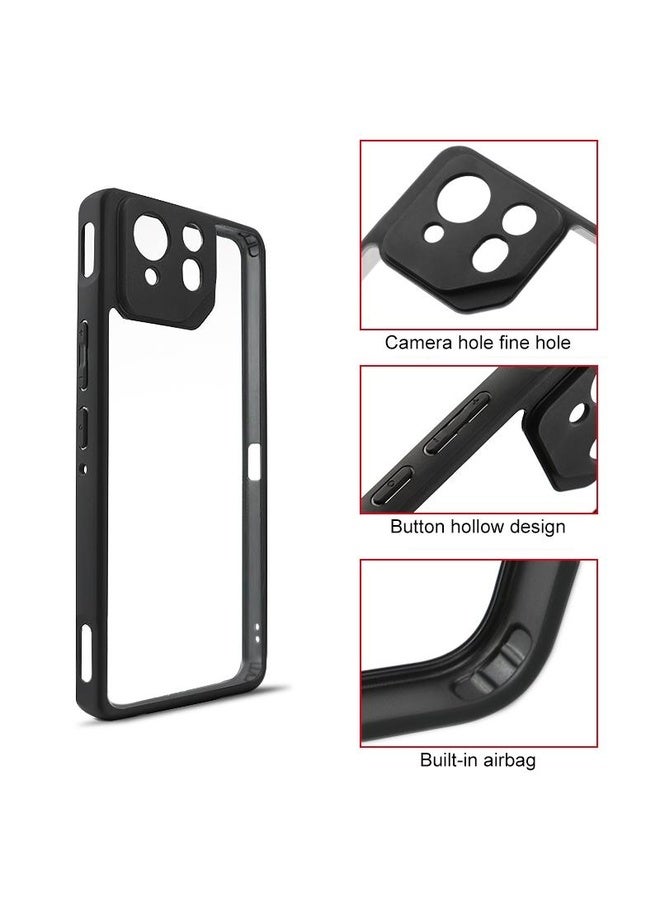 HuHa Case Cover For Asus ROG Phone 8 / 8 Pro Frosted TPU + Transparent PC Phone Case(Black) - Image 3