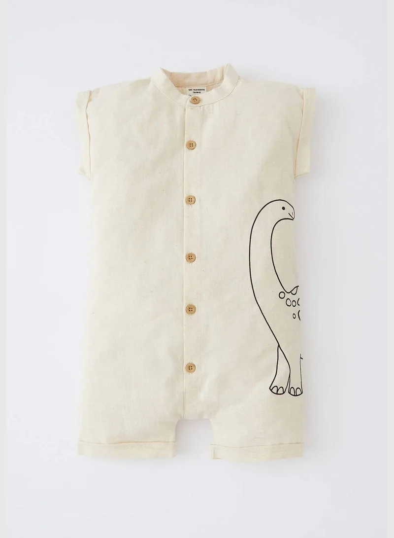 DeFacto Regular Fit Short Sleeve Printed Dungarees