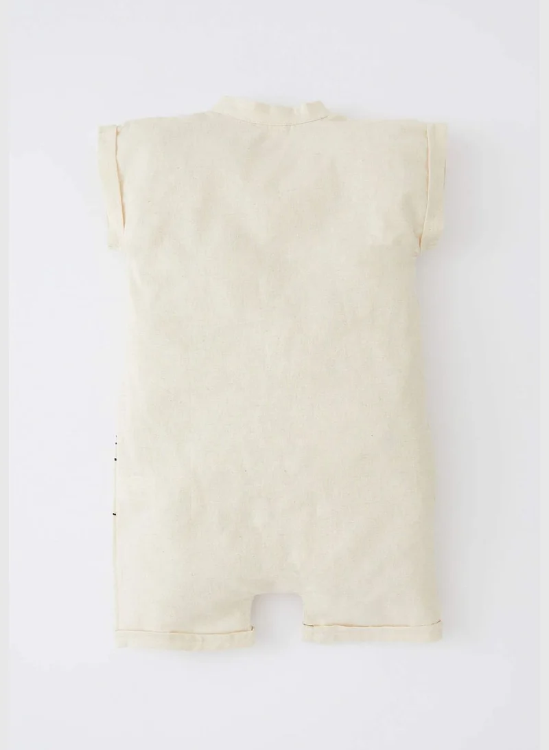 DeFacto Regular Fit Short Sleeve Printed Dungarees