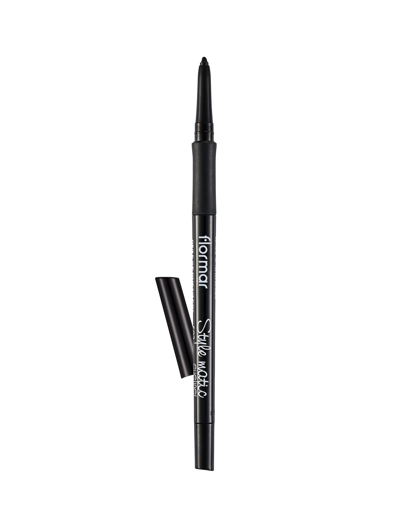 Flormar Stylematic Eyeliner S02 Black Twist Up Waterproof Eye Pencil High Pigment Color Smudge Resistant Quick Setting Long Lasting Definition S02 Black