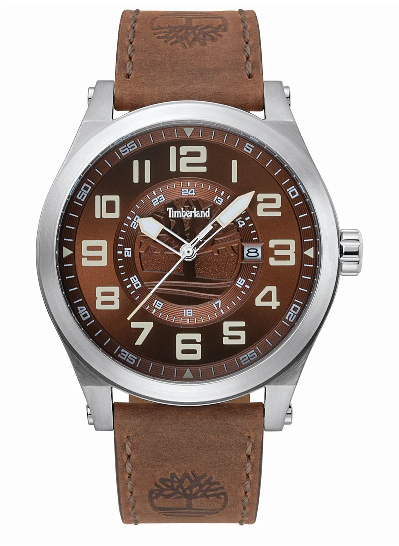 تمبرلاند Tilden Men's Watch 48mm Analog Brown Dial Brown Leather Strap