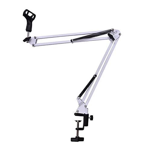 Kadence Microphone Suspension Boom Scissor Arm Stand (White) - Image 1