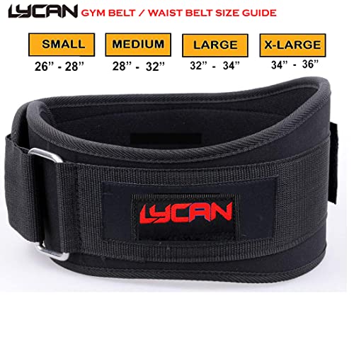 Lycan Unisex Weightlifting Gym Belt with PU-Foam Padded Comfort For Fitness Workout| Moisture Wicking Lining | Washable Fabric | Hook & Loop Closure (XTRA-LARGE) - Image 2