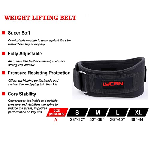 Lycan Unisex Weightlifting Gym Belt with PU-Foam Padded Comfort For Fitness Workout| Moisture Wicking Lining | Washable Fabric | Hook & Loop Closure (XTRA-LARGE) - Image 5