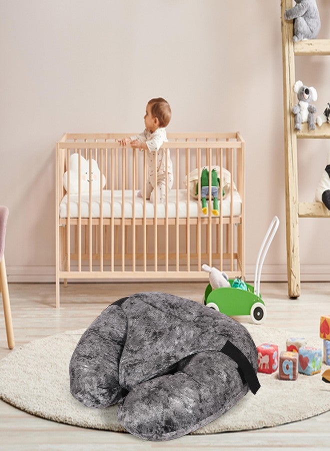 BOFFLE وسادة الرضاعة الطبيعية للأطفال حديثي الولادة من بوفل، وسائد رضاعة طبيعية بغطاء قابل للإزالة، دعم للرضع والأمهات من عمر 0-24 شهرًا (رمادي) - Image 2