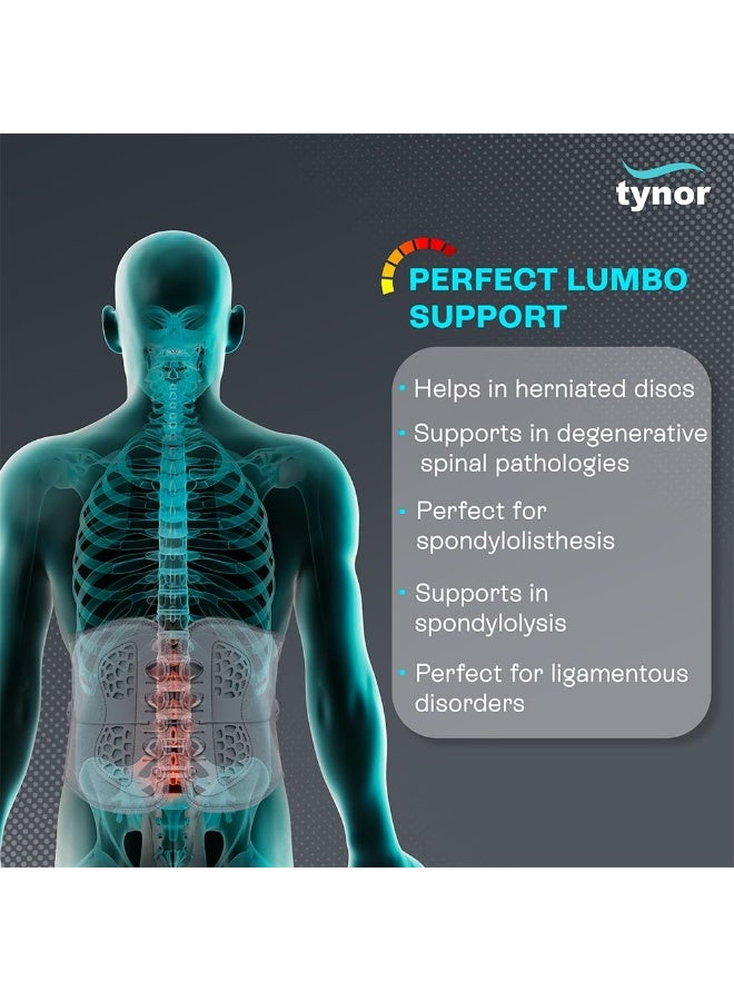 تاينور حزام TYNOR Lacepull L.S لدعم المنطقة القطنية وتخفيف الألم أثناء الأنشطة | مريح للرجال والنساء (رمادي، مقاس XXL/XXXL، قطعة واحدة) - Image 4