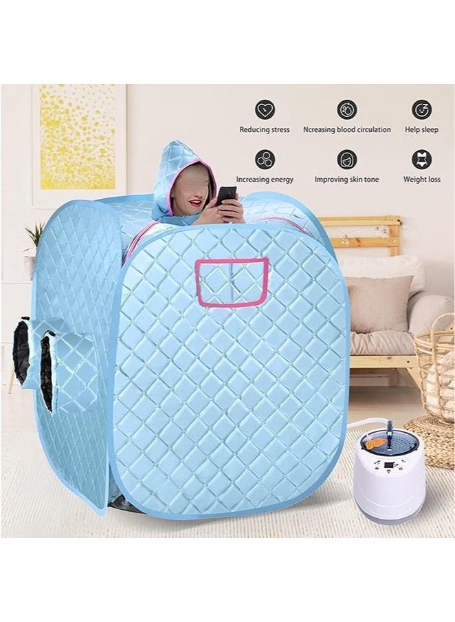 منزل الغابة ساونا لشخصين ، صندوق ساونا ، منزل بخار محمول قابل للطي ، غرفة سبا خيمة شخصية ، صندوق كابينة مولد ساونا مع قدر بخاري لفقدان الوزن المنزلي - Image 3