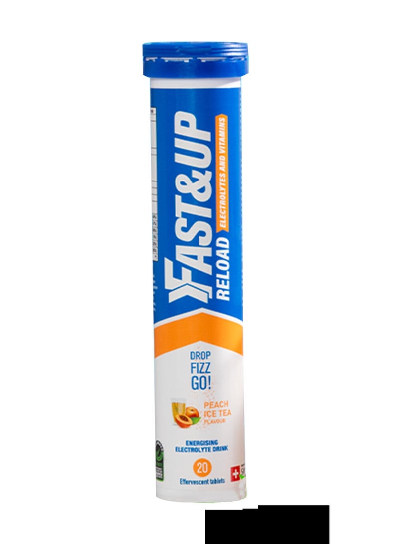 FAST&UP Reload - Hydration Electrolyte Supplement - 60 Effervescent Tablets, Peach Ice Tea Flavour - Image 2