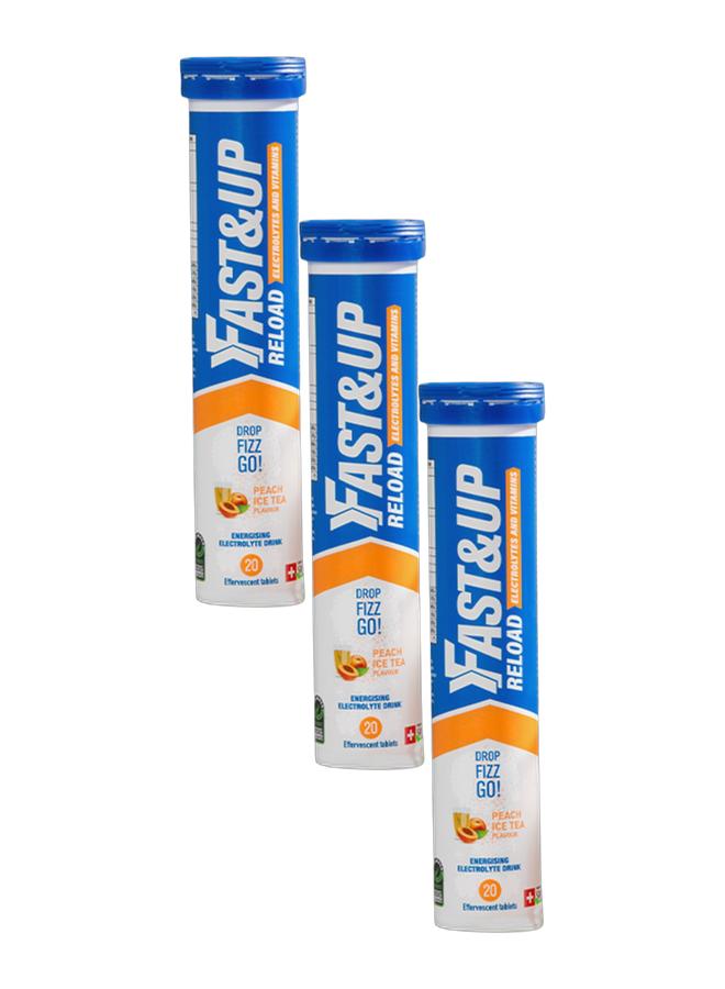 FAST&UP Reload - Hydration Electrolyte Supplement - 60 Effervescent Tablets, Peach Ice Tea Flavour - Image 1
