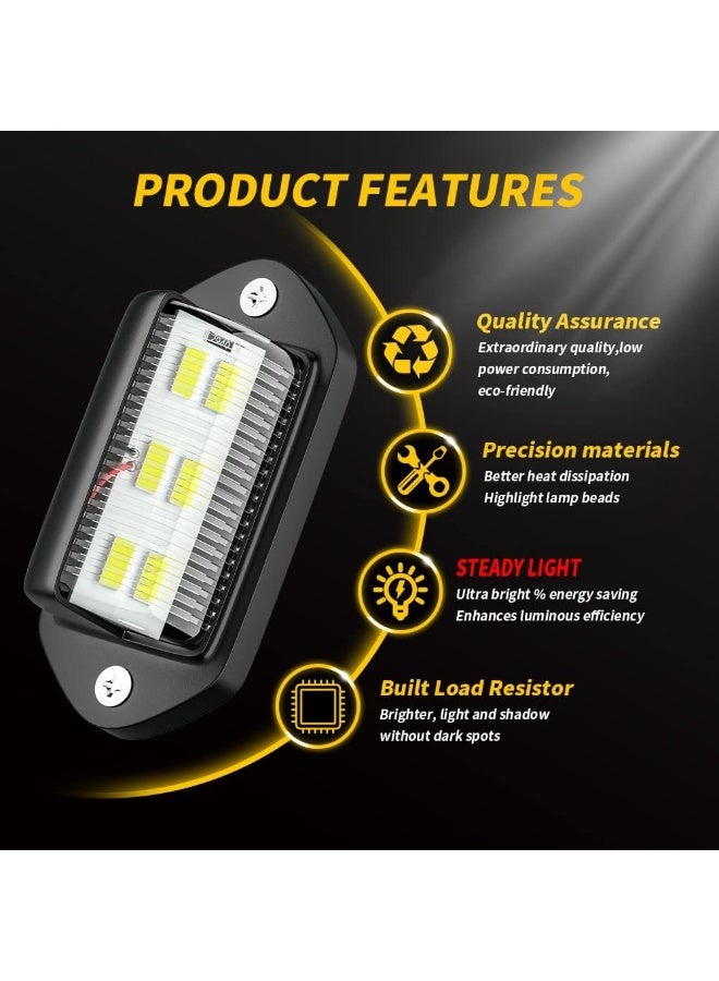JEDEW License Plate Light (4 Pack), 12V 6-SMD LED License Plate Lamp Taillight for Truck SUV Trailer Van, Step Courtesy Lights, Dome/Cargo Lights - Image 5