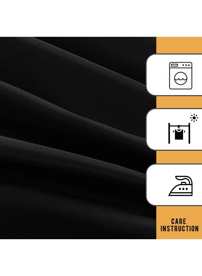 Obstal 4 Pack Black Tablecloth Fitted Table Clothes for 8 Foot Rectangle Tables - Water Resistant Washable Fabric Polyester Rectangle Table Cover for Outdoor/Indoor Uses?96L x 30W x 30H Inches, Black? - Image 5