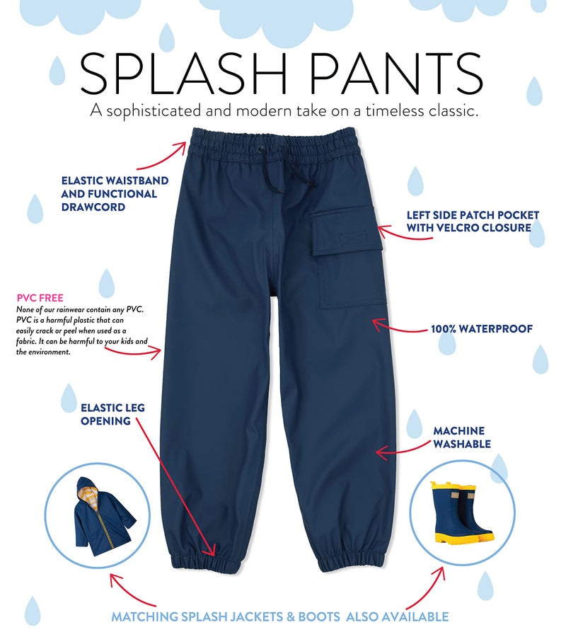 Hatley Kids Rain Pants, Navy, 8 Years - Image 4