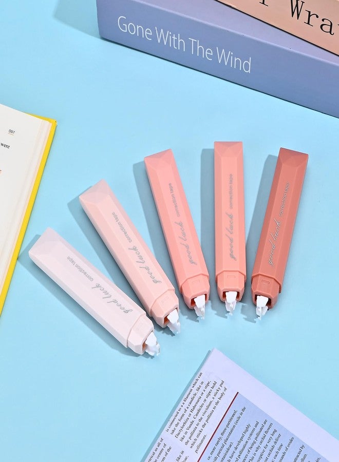 Temiary 5 Pcs White Out Tapes for Instant Correction, Aesthetic Correction Tape Pens, Easy to Use, Pen Shaped Applicator for Students School Office Supplies (Pink) - Image 5