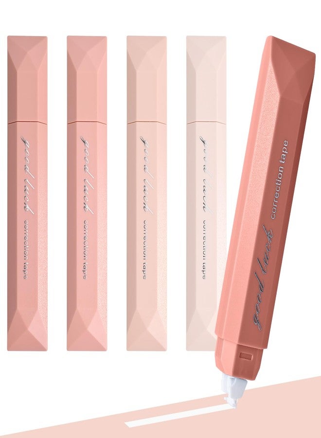 Temiary 5 Pcs White Out Tapes for Instant Correction, Aesthetic Correction Tape Pens, Easy to Use, Pen Shaped Applicator for Students School Office Supplies (Pink) - Image 1