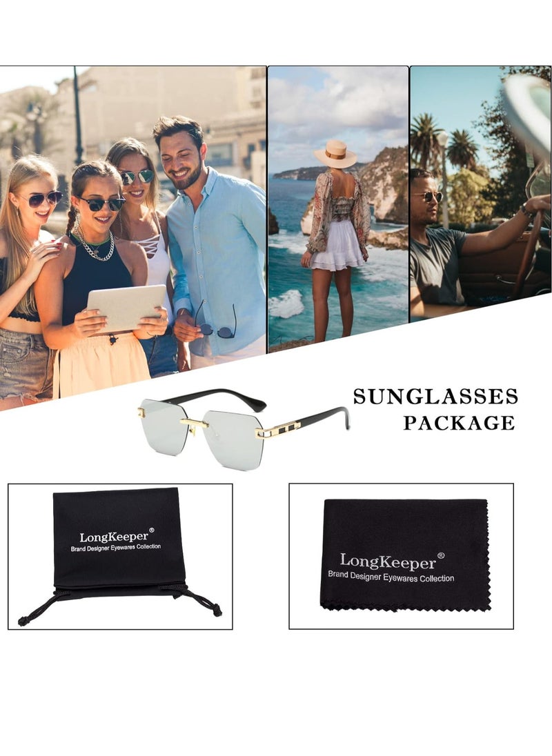 Gasin - New Rimless Fashion Trend Sunglasses Personalized Sunglasses UV Protection Unisex - Image 1