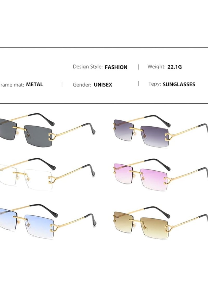 Gasin - New Rimless Fashion Trend Sunglasses Personalized Sunglasses UV Protection Unisex - Image 1