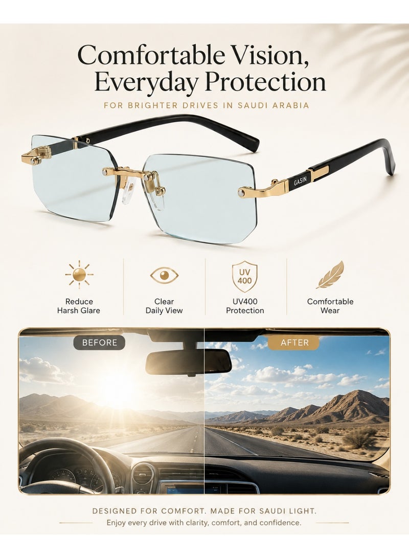 Gasin New Rimless Fashion Trend Sunglasses Personalized Sunglasses UV Protection Unisex - Image 3