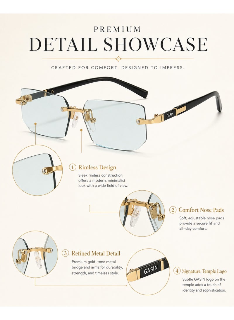 Gasin New Rimless Fashion Trend Sunglasses Personalized Sunglasses UV Protection Unisex - Image 4