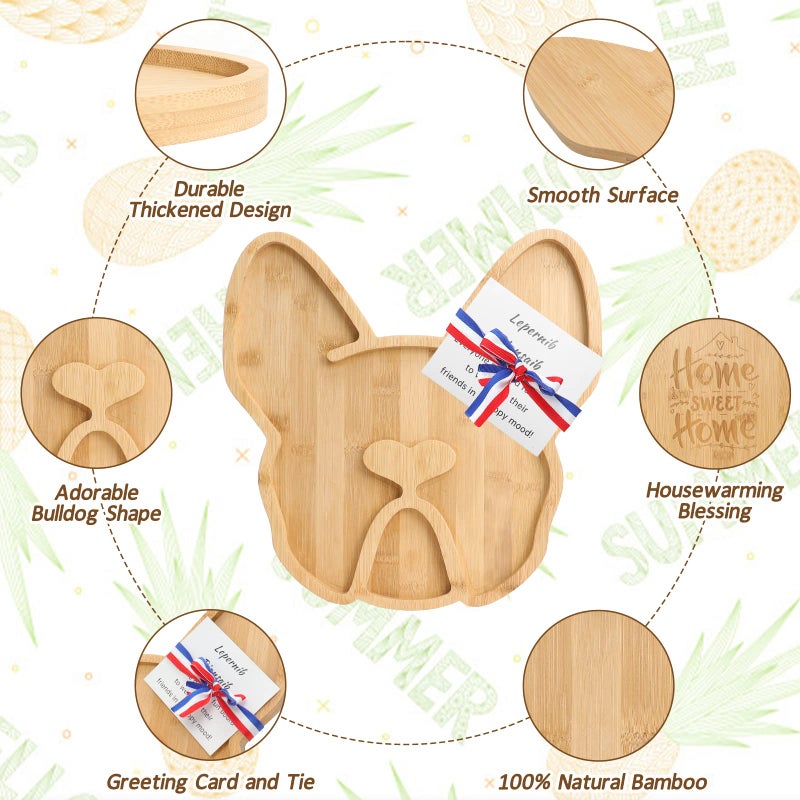 A AIFAMY French Bulldog Cheese Board, 12" inch Frenchie Charcuterie Boards Extra Large Bamboo Funny Serving Tray Aperitif Platter Dog Gift for Housewarming Bachelor Party Thanksgiving Christmas - Image 3