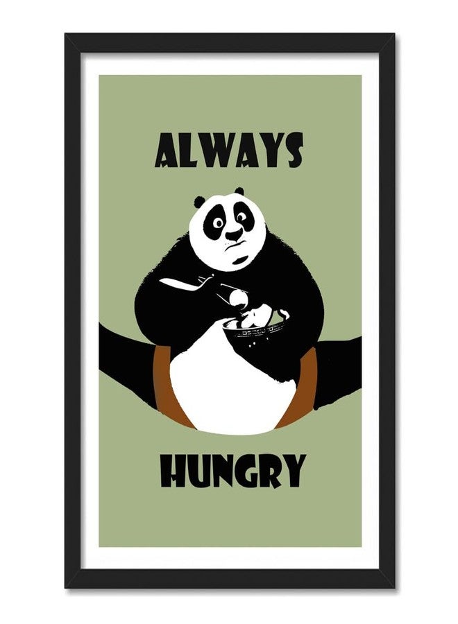 GRAY WALL Good Hope - Hungry Panda Funny Quote Framed Poster For Room Office Hostel Hotel Restaurant (13 Inch X 10 Inch, Framed) Multicolor - Image 1