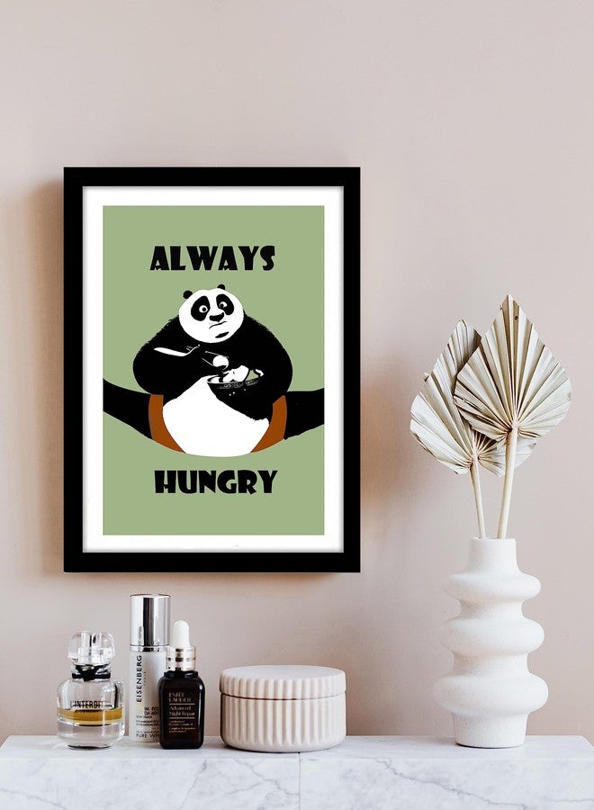 GRAY WALL Good Hope - Hungry Panda Funny Quote Framed Poster For Room Office Hostel Hotel Restaurant (13 Inch X 10 Inch, Framed) Multicolor - Image 2