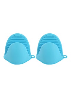 NIBEMINENT Pair Of Thick Oven Pinch Mitts Blue 