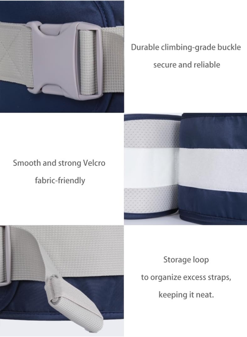 Baby Hip Seat Carrier Baby Waist Stool for Child Infant Toddler with Adjustable Strap Buckle Pocket Soft Inner Huge Storage (Dark Blue) - Image 4