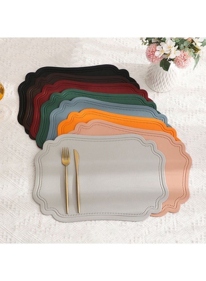 هومستر الجلد غسل أماكن ,سميكة الجلد الزائفة مقاومة للحرارة شكل مستطيل طاولة حصيرة,مقاومة للماء غير الانزلاق سهلة التنظيف مكان حصيرة للمطبخ قهوة غرفة الطعام طاولة 45 * 30 - Image 2