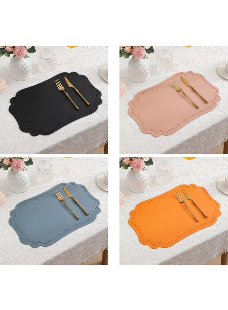 هومستر الجلد غسل أماكن ,سميكة الجلد الزائفة مقاومة للحرارة شكل مستطيل طاولة حصيرة,مقاومة للماء غير الانزلاق سهلة التنظيف مكان حصيرة للمطبخ قهوة غرفة الطعام طاولة 45 * 30 - Image 3